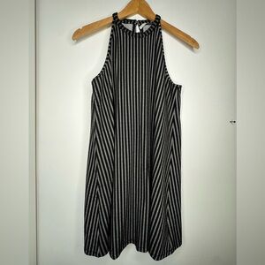 Zara Black and White Patterned Midi Dress